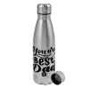 Metallic water bottle, stainless steel, 750ml