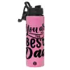 Metallic water bottle with safety lid, 850ml aluminum
