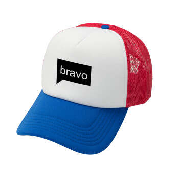 Bravo, Καπέλο Ενηλίκων Soft Trucker με Δίχτυ Red/Blue/White (POLYESTER, ΕΝΗΛΙΚΩΝ, UNISEX, ONE SIZE)