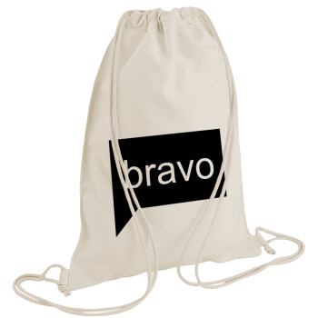 Bravo, Τσάντα πλάτης πουγκί GYMBAG natural (28x40cm)
