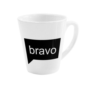 Bravo, Κούπα κωνική Latte Λευκή, κεραμική, 300ml