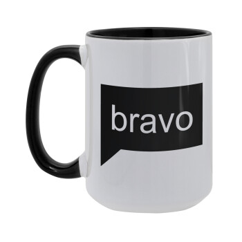 Bravo, Κούπα Mega 15oz, κεραμική Μαύρη, 450ml