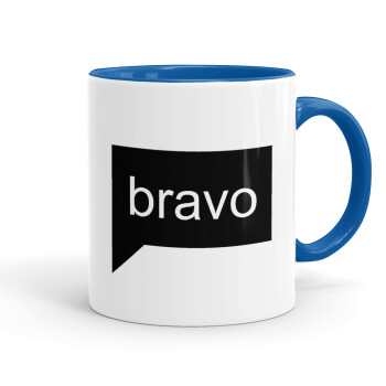 Bravo, Κούπα χρωματιστή μπλε, κεραμική, 330ml
