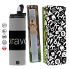 Πασχαλινή Λαμπάδα με Travel Tumbler θερμό (600ml, BPA free) & κερί αρωματικό πλακέ (30cm) (ΓΚΡΙ)