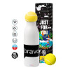 Tennis ball Metal mug thermos White, double wall, 550ml