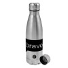 Metallic water bottle, stainless steel, 750ml