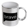 Mug ceramic, silver mirror, 330ml