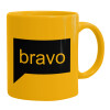 Ceramic coffee mug yellow, 330ml