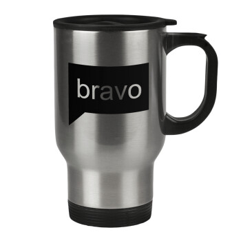 Bravo, Stainless steel travel mug with lid, double wall 450ml