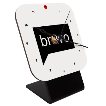 Bravo, Quartz Wooden table clock with hands (10cm)