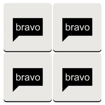 Bravo, ΣΕΤ 4 Σουβέρ ξύλινα τετράγωνα (9cm)