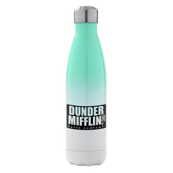 Dunder Mifflin, Inc Paper Company, Metal mug thermos Green/White (Stainless steel), double wall, 500ml