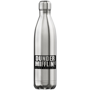 Dunder Mifflin, Inc Paper Company, Μεταλλικό παγούρι θερμός Inox (Stainless steel), διπλού τοιχώματος, 750ml