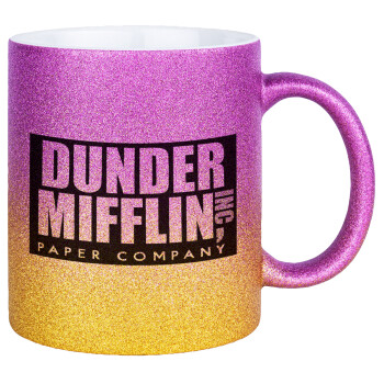 Dunder Mifflin, Inc Paper Company, Κούπα Χρυσή/Ροζ Glitter, κεραμική, 330ml