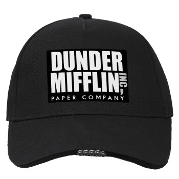 Dunder Mifflin, Inc Paper Company, Work & Activity LED Light Cap – Perfect for Night & Low Light Conditions (100% COTTON, ADULT, UNISEX)