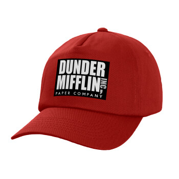 Dunder Mifflin, Inc Paper Company, Καπέλο Baseball, 100% Βαμβακερό, Low profile, Κόκκινο
