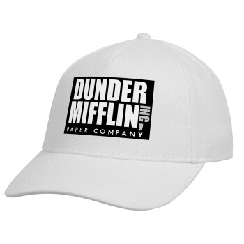 Dunder Mifflin, Inc Paper Company, Καπέλο παιδικό Baseball, Drill, Λευκό (100% ΒΑΜΒΑΚΕΡΟ, ΠΑΙΔΙΚΟ, UNISEX, ONE SIZE)