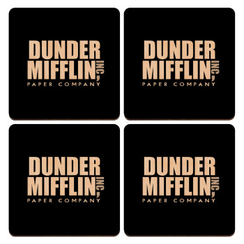 Dunder Mifflin, Inc Paper Company, ΣΕΤ x4 Σουβέρ ξύλινα τετράγωνα plywood (9cm)