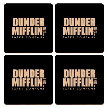 Dunder Mifflin, Inc Paper Company, ΣΕΤ x4 Σουβέρ ξύλινα τετράγωνα plywood (9cm)