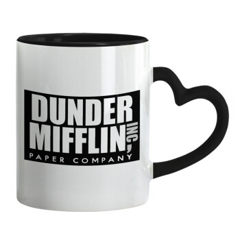 Dunder Mifflin, Inc Paper Company, Κούπα καρδιά χερούλι μαύρη, κεραμική, 330ml