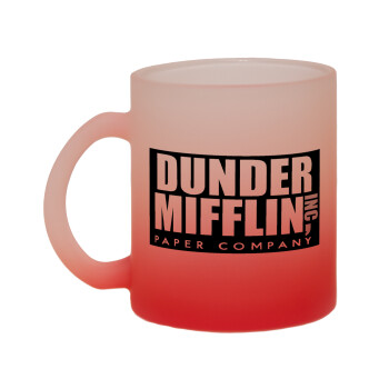 Dunder Mifflin, Inc Paper Company, Κούπα γυάλινη δίχρωμη με βάση το κόκκινο ματ, 330ml
