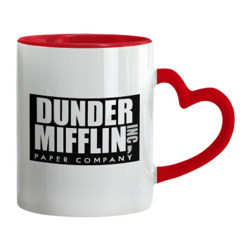 Dunder Mifflin, Inc Paper Company, Κούπα καρδιά χερούλι κόκκινη, κεραμική, 330ml