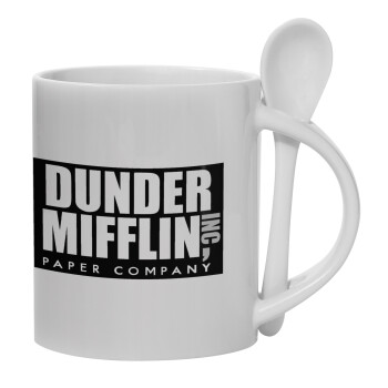 Dunder Mifflin, Inc Paper Company, Κούπα, κεραμική με κουταλάκι, 330ml (1 τεμάχιο)