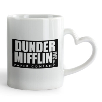 Dunder Mifflin, Inc Paper Company, Mug heart handle, ceramic, 330ml