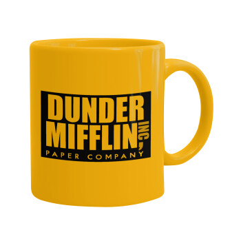 Dunder Mifflin, Inc Paper Company, Ceramic coffee mug yellow, 330ml (1pcs)
