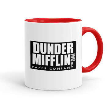 Dunder Mifflin, Inc Paper Company, Mug colored red, ceramic, 330ml