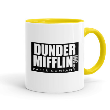 Dunder Mifflin, Inc Paper Company, Κούπα χρωματιστή κίτρινη, κεραμική, 330ml
