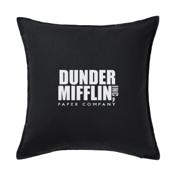 Dunder Mifflin, Inc Paper Company, Μαξιλάρι καναπέ Μαύρο 100% βαμβάκι, περιέχεται το γέμισμα (50x50cm)
