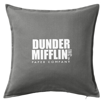 Dunder Mifflin, Inc Paper Company, Μαξιλάρι καναπέ Γκρι 100% βαμβάκι, περιέχεται το γέμισμα (50x50cm)