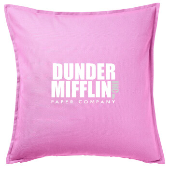 Dunder Mifflin, Inc Paper Company, Μαξιλάρι καναπέ ΡΟΖ 100% βαμβάκι, περιέχεται το γέμισμα (50x50cm)