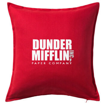 Dunder Mifflin, Inc Paper Company, Μαξιλάρι καναπέ Κόκκινο 100% βαμβάκι, περιέχεται το γέμισμα (50x50cm)