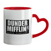 Mug heart red handle, ceramic, 330ml