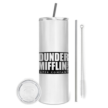 Dunder Mifflin, Inc Paper Company, Tumbler stainless steel 600ml, with metal straw & cleaning brush