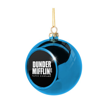 Dunder Mifflin, Inc Paper Company, Blue Christmas tree ball ornament 8cm
