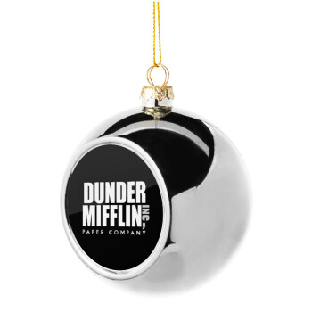 Dunder Mifflin, Inc Paper Company, Χριστουγεννιάτικη μπάλα δένδρου Ασημένια 8cm