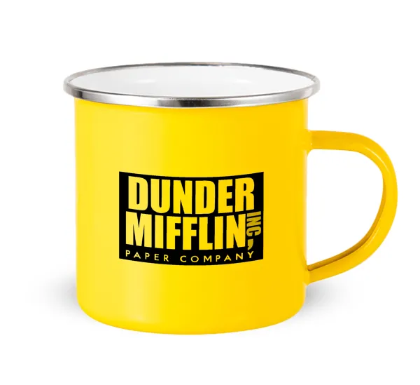 Dunder Mifflin — Yellow Enamel Metallic Cup 360ml