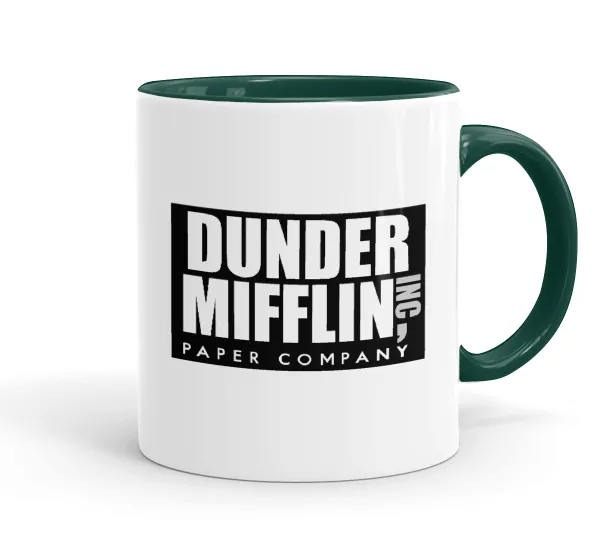 Dunder Mifflin — Κούπα χρωματιστή πράσινη, κεραμική, 330ml