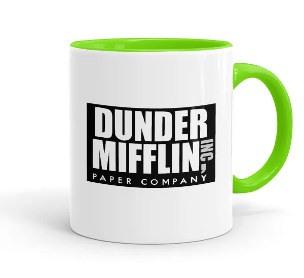 Dunder Mifflin — Mug colored light green, ceramic, 330ml