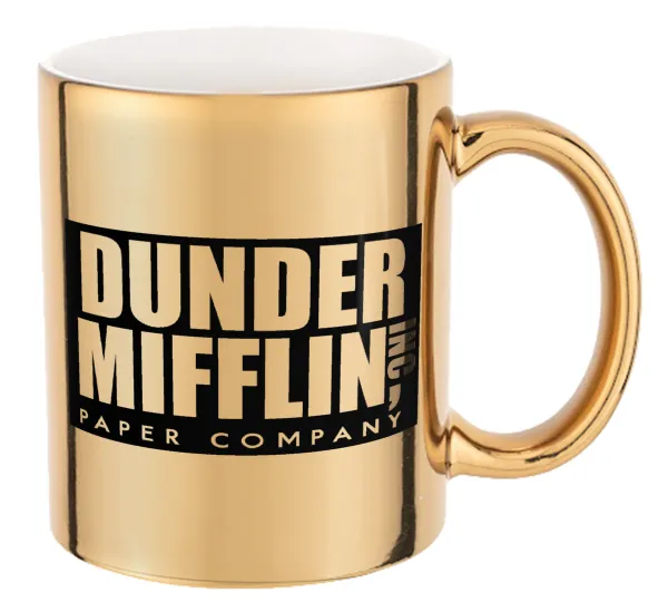 Dunder Mifflin — Mug ceramic, gold mirror, 330ml