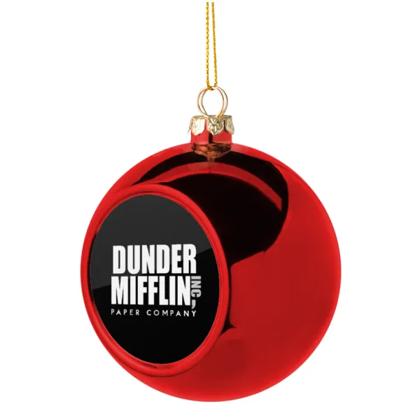 Dunder Mifflin — Χριστουγεννιάτικη μπάλα δένδρου Κόκκινη 8cm