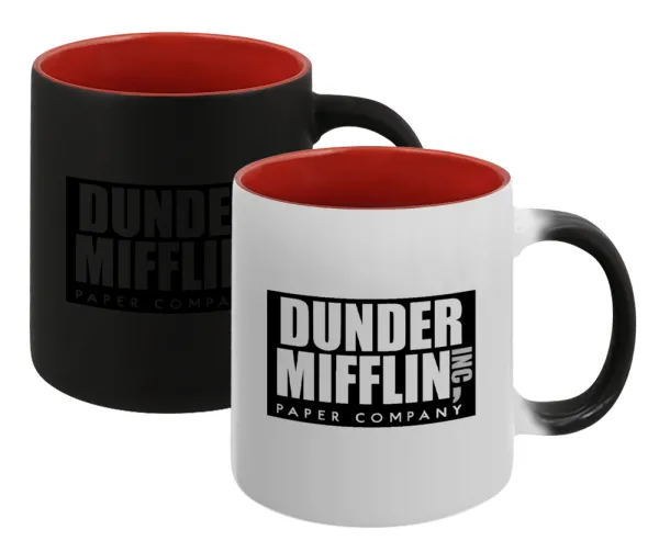 Dunder Mifflin — Κούπα Μαγική εσωτερικό κόκκινο, κεραμική, 330ml που αλλάζει χρώμα με το ζεστό ρόφημα