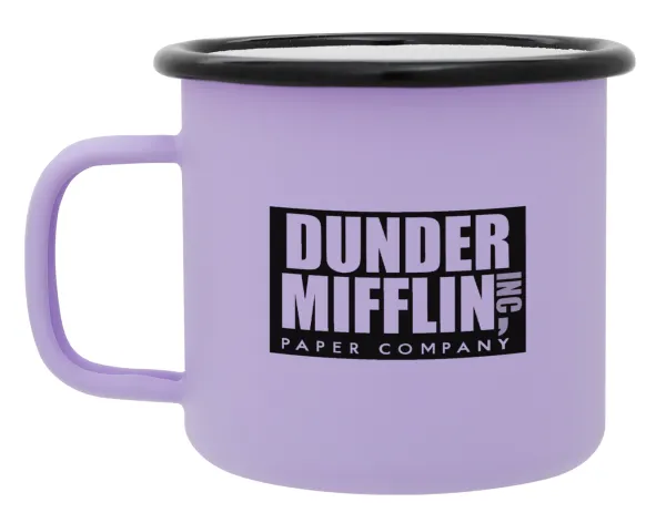 Dunder Mifflin — Metal enamel mug, matte light pastel purple, 360ml