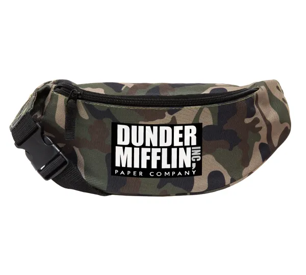Dunder Mifflin — Unisex waist bag (banana) in Jungle camouflage color with 2 pockets