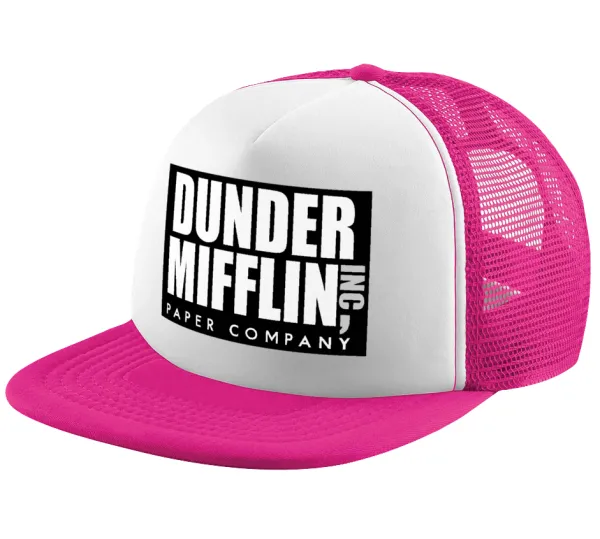 Dunder Mifflin — Καπέλο Ενηλίκων Soft Trucker με Δίχτυ Pink/White (POLYESTER, ΕΝΗΛΙΚΩΝ, UNISEX, ONE SIZE)