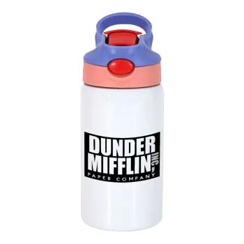 Dunder Mifflin, Inc Paper Company, Children's hot water bottle, stainless steel, with safety straw, pink/purple (350ml)