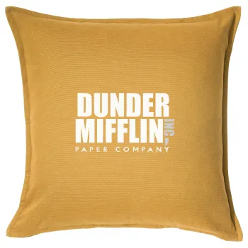 Dunder Mifflin, Inc Paper Company, Μαξιλάρι καναπέ Κίτρινο 100% βαμβάκι, περιέχεται το γέμισμα (50x50cm)